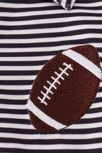 Load image into Gallery viewer, Navy stripe football embroidery button down shirt
