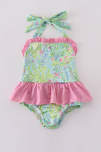 Load image into Gallery viewer, Meadow breeze print girl one-piece swimsuit
