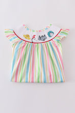Load image into Gallery viewer, Stripe Dr. Seuss embroidery smocked set

