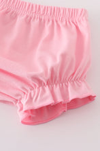 Load image into Gallery viewer, Pink lemon print bow ruffle bloomer set
