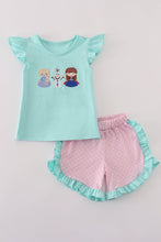 Load image into Gallery viewer, Blue character applique shorts set
