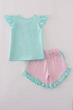 Load image into Gallery viewer, Blue character applique shorts set
