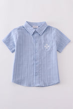 Load image into Gallery viewer, Premium Blue cross embroidery button down shirt
