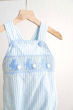 Load image into Gallery viewer, Blue easter bunny hand-smocked boy bubble
