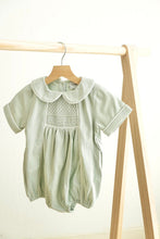 Load image into Gallery viewer, Sage hand-smocked boy bubble
