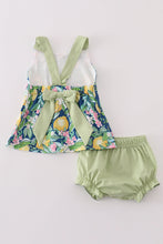 Load image into Gallery viewer, Greem lemon print girl bloomer set
