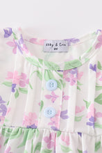 Load image into Gallery viewer, Purple hydragena print girl bloomer set

