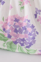 Load image into Gallery viewer, Purple hydragena print girl bloomer set
