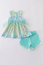 Load image into Gallery viewer, Ocean bloom print ruffle set
