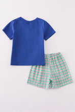 Load image into Gallery viewer, Blue apple french knot shorts set
